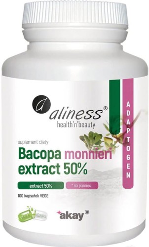 Bakopa extract 50% Bacopa monnieri 100 capsules vege caps Aliness