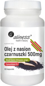 Huile de pépins de cumin noir d'origine éthiopienne Tymoquinone 2% 120 gélules Aliness