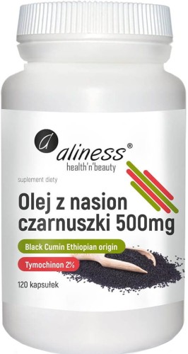 Huile de pépins de cumin noir d'origine éthiopienne Tymoquinone 2% 120 gélules Aliness