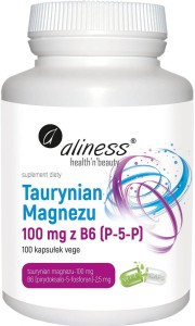Magnesiumtaurat 100 MG mit B6 Pyridoxal - 5 - Phosphat P - 5 - P 25 MG 100 Kapseln vege ALINESS