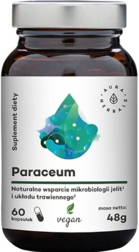 Paraceum natuurlijke ondersteuning voor darmmicrobiologie en spijsvertering 60 capsules 48 g Aura Herbals