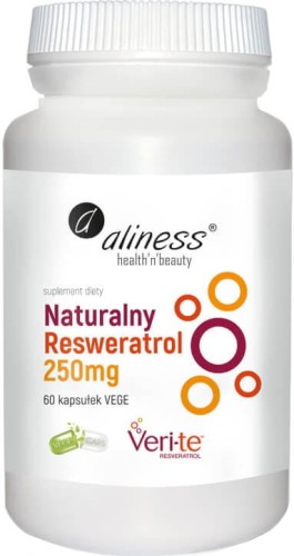 Natural resveratrol from yeast fermentation 250 mg 100 capsules Aliness