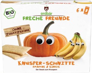 Multi-grain wafers for children with banana and pumpkin 84g EKO Erdbar