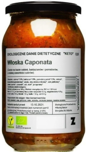 ITALIAANSE SCHAAL CAPONATA KETO BIO 900 ml - ZUREN
