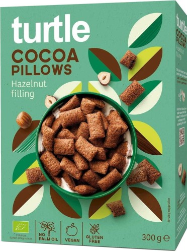 PODUSZKI RYŻOWE Z NADZIENIEM ORZECHOWO - KAKAOWYM BEZGLUTENOWE BIO 300 g - TURTLE
