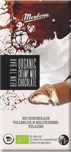 BIO MELKCHOCOLADE MET MELKVULLING 100 g - MEYBONA