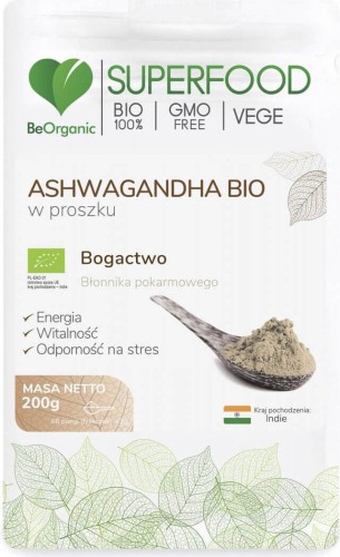 Ashwagandha BIO Indian ginseng powder 200 g BeOrganic MedicaLine