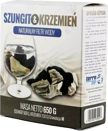 Natural water filter Shungites 500g &flint 150g granulation M 650g Terra PP