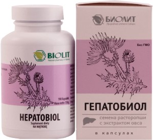 Milk thistle and extract from young shoots of green oats Hepatobiol 190 capsules Biolit