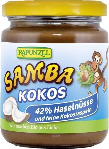 CHOCOLATE- NUT CREAM WITH COCONUT SAMBA BIO 250 g - RAPUNZEL