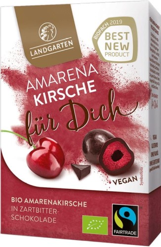 LYOPHILIZED CHERRIES AMARENA IN DARK CHOCOLATE GLUTEN-FREE BIO 90 g - LANDGARTEN