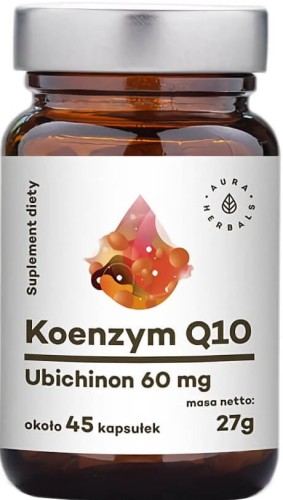 Coenzyme Q10 Ubichinon 60mg 45 capsules 27g AURA HERBALS