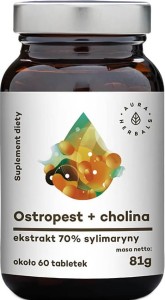 Thistle extract 70% silymarin + choline 60 tablets 81g Aura Herbals