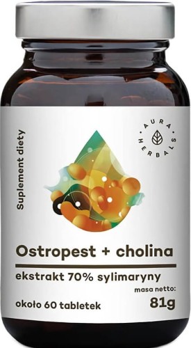 Thistle extract 70% silymarin + choline 60 tablets 81g Aura Herbals