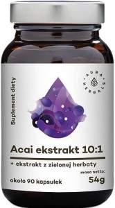 Acai berry extract 10:1 280mg + green tea extract 40mg 90 capsules 54g AURA HERBALS