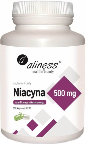 Niacine Nicotinezuuramide vitamine B3 500 mg 100 capsules Aliness