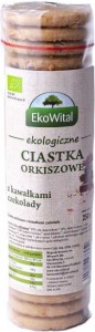 Ciastka orkiszowe pełnoziarniste z kawałkami czekolady BIO 250 g Ekowital
