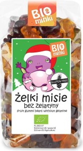 ŻELKI (MISIE) BEZ ŻELATYNY BEZGLUTENOWE BIO 500 g - BIOMINKI (EDYCJA ŚWIĄTECZNA)