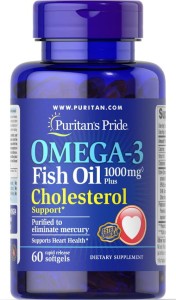 FISH OIL Omega3 1000mg plus Cholesterol Support Omega3 fish oil 30 capsules Puritan's Pride
