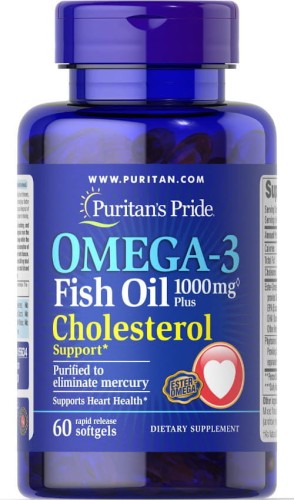 FISH OIL Omega3 1000mg plus Cholesterol Support Omega3 fish oil 30 capsules Puritan's Pride