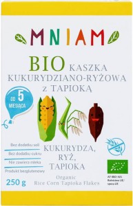 Corn and rice porridge with tapioca gluten-free BIO 250 g MNIAM