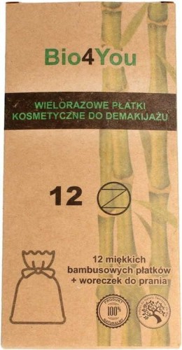 Wiederverwendbare Bambuspads 12 Stück + Waschbeutel - BIO4YOU