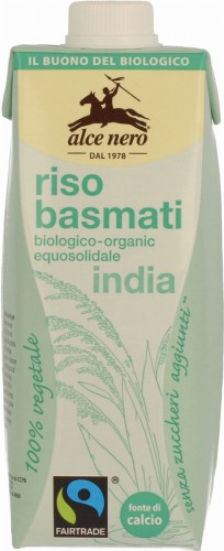 BASMATI RICE BEVERAGE WITH CALCIUM FAIR TRADE BIO 500 ml - ALCE NERO