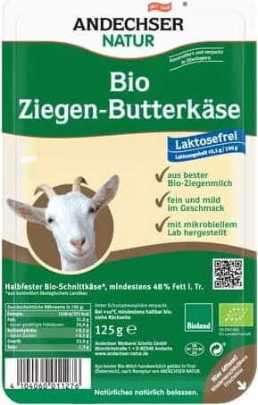 Fromage de chèvre en tranches 48% BIO 125 g Andechser Natur