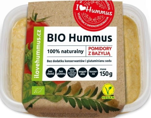 (chłodnicze) Hummus with tomatoes, basil and olive oil BIO 150 g