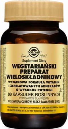 Vegetarian multi-ingredient preparation with vitamins and chelated minerals 90 tablets Solgar