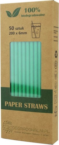PAILLES EN PAPIER VERT 50 pcs - BIODEGRADOWALNI