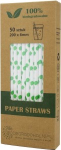 PAPER STRAWS GREEN APPLE 50 pcs - BIODEGRADOWALNI