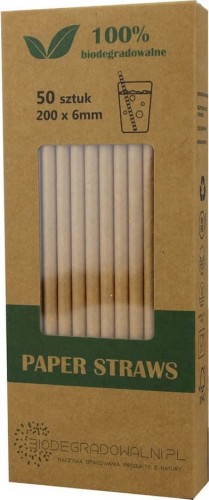 PAPER STRAWS BEIGE 50 pcs - BIODEGRADOWALNI