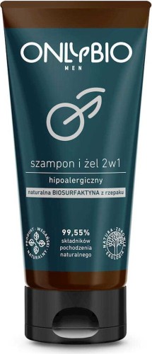 SHAMPOO AND GEL 2in1 TUBE Hypoallergenic for men 200 ml - ONLY BIO