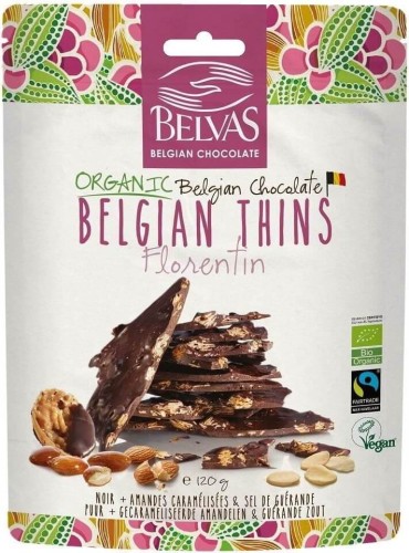 Pure Chocolade Stukjes Met Gekarameliseerde Amandelen Glutenvrij Fair Trade Bio 120 g - Belvas