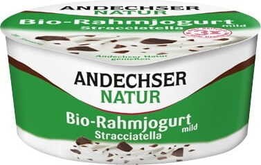 Jogurt kremowy stracciatella 10% BIO 150 g Andechser Natur