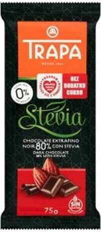 Pure chocolade 80% met stevia 75 g Trapa