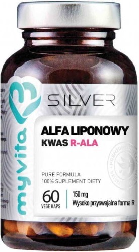 Alfaliponzuur R-ALA 150 mg goed opneembare vorm van R 60 capsules MyVita Silver Pure