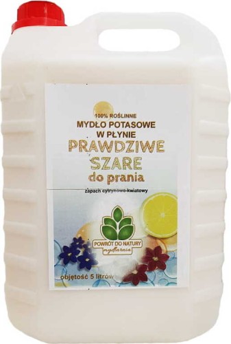 Kaliumzeep Echte grijze vloeibare wasbare citroen-bloemige geur 5l Mydlarnia Terug naar de natuur