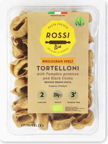SPELT TORTELLONI WITH PUMPKIN, POTATO AND OLIVES BIO 250 g - PASTA FRESCA ROSSI