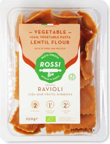 Ravioli from lentils, tofu, and cherry tomatoes Bio 250 g - Pasta Fresca Rossi