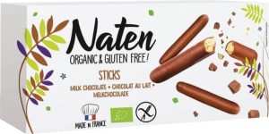 CIASTKA W POLEWIE CZEKOLADOWEJ STICKS BEZGLUTENOWE BIO 130 g - NATEN