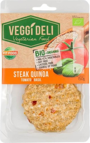 Vegetarian steak tomato-basil with quinoa BIO 150 g Veggi Deli