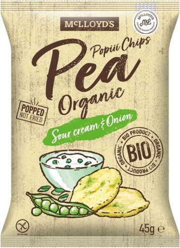 Corn chips with peas cream-onion flavour gluten-free BIO 45 g McLloyd's