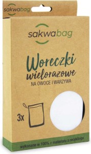 REUSABLE BAGS FOR FRUIT AND VEGETABLES 3 PCS - SAKWABAG