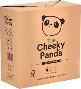 TOILET PAPER BAMBOO THREE-LAYERS 4 ROLLS IN PAPER - CHEEKY PANDA