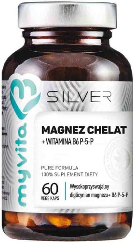 Chélate de magnésium bisglycinate de magnésium + vitamine B6 P-5-P 60 gélules MyVita Silver Pure