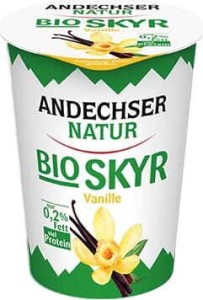 Yoghurt Skyr 0,2% fat vanilla BIO 400 g Andrechser