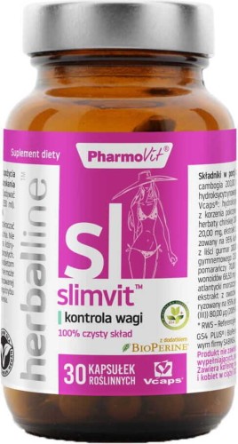 Slimvit weight management with BioPerine 30 capsules Vcaps PharmoVit Herballine