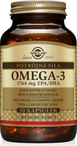 Omega-3 natural source 1764 mg EPA i DHA coldwater fish oil concentrate 50 capsules Solgar